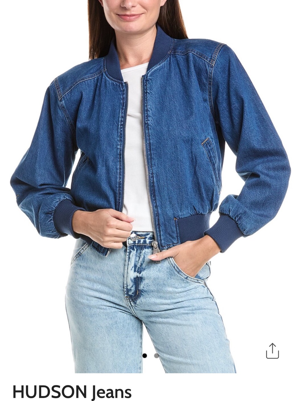 NWT HUDSON Jeans Denim Bomber Jacket